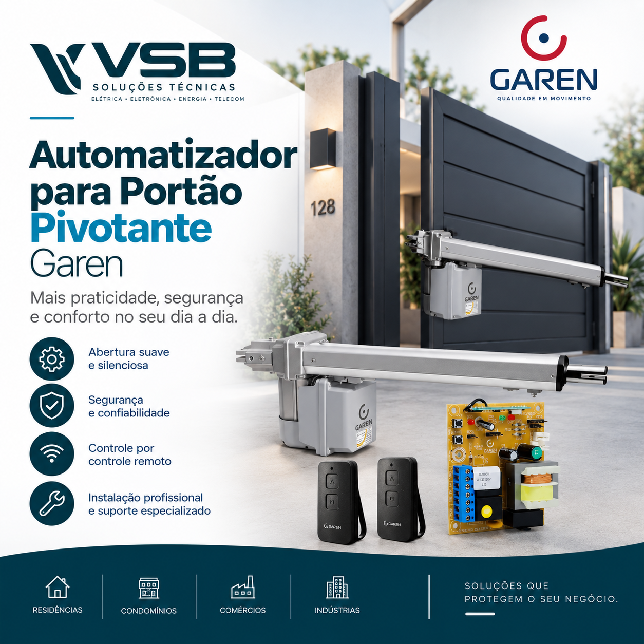 Automatizador para Portão Pivotante — Garen