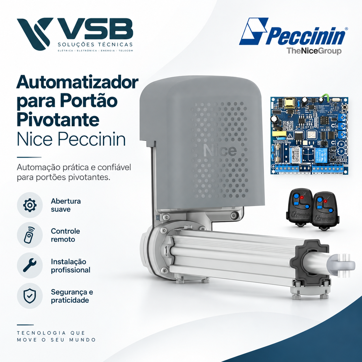 Automatizador para Portão Pivotante — Nice Peccinin