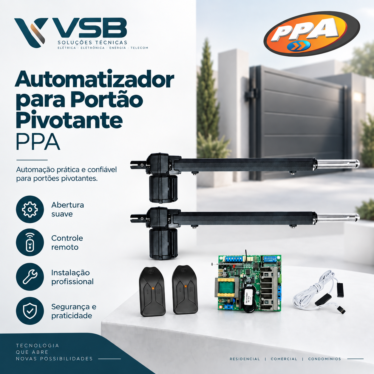 Automatizador para Portão Pivotante — PPA